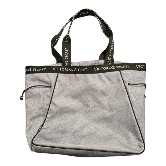 Victoria's Secret Handbags - Victoria's Secret Sport Cinch Tote Gray Marl Water Resistant Zip Travel Gym Bag